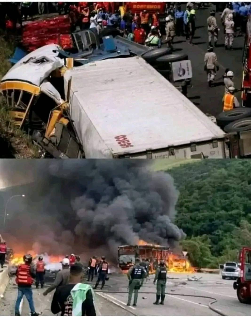 Accidente masivo en la carretera