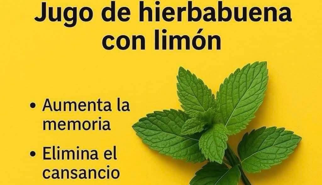 Jugo de hierbabuena con limón