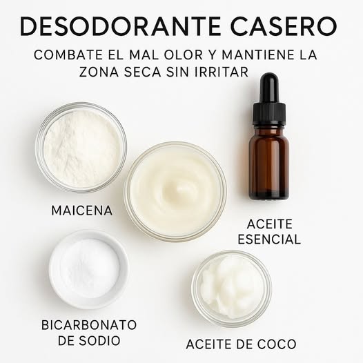 Ingredientes para desodorante natural casero
