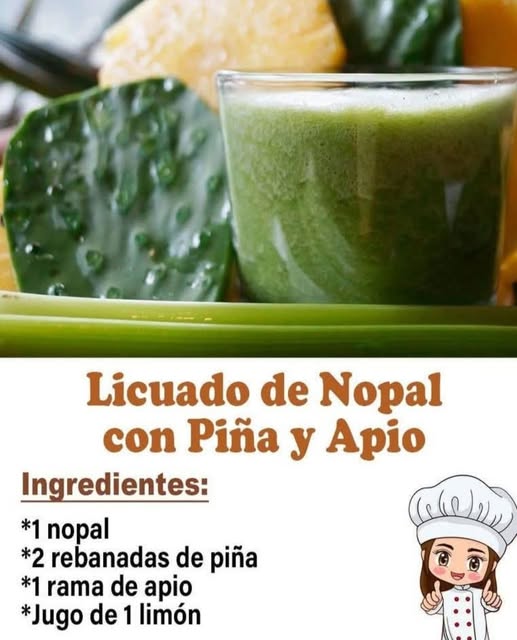 Licuado de Nopal con Piña y Apio