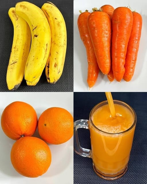 Batido saludable de plátano, zanahoria y naranja