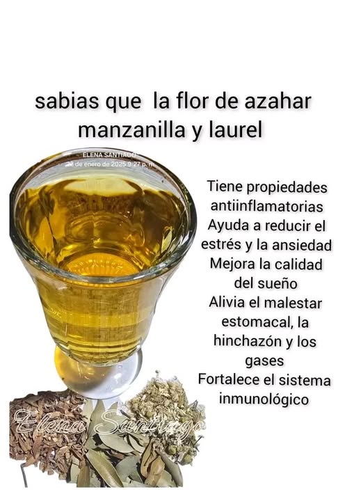 Infusión de flor de azahar, manzanilla y laurel