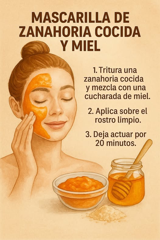 Mascarilla facial de zanahoria cocida y miel