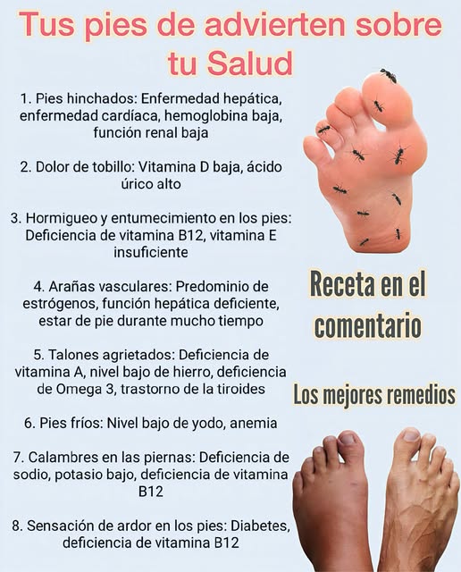 Infografía sobre señales de salud relacionadas con los pies