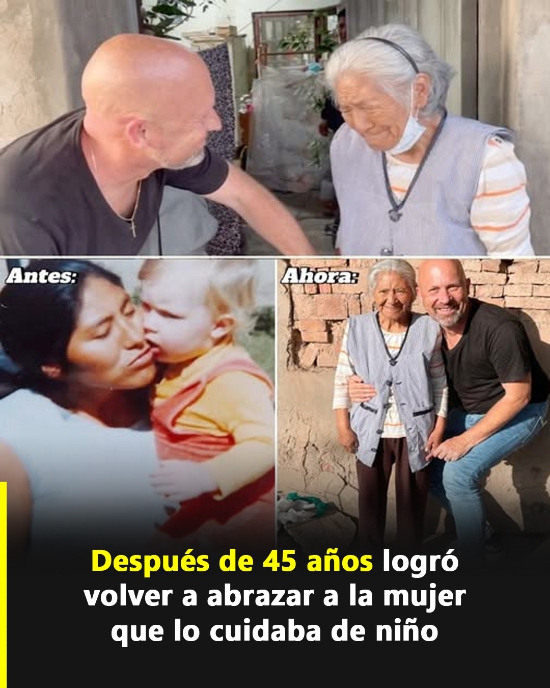 Reencuentro entre un hombre y su niñera después de 45 años
